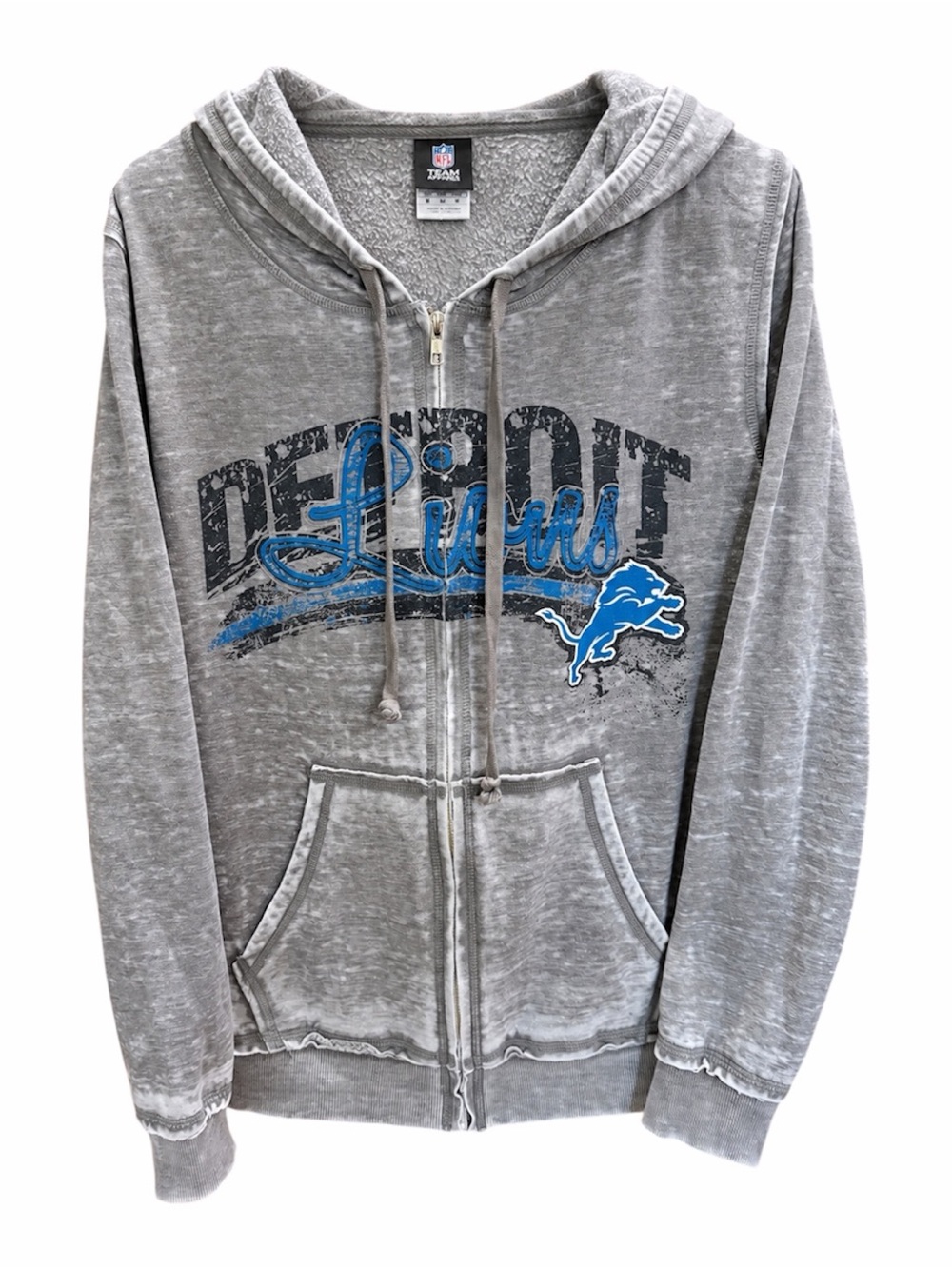 NFL Gray Detroit Lions Zip-Up Hoodie